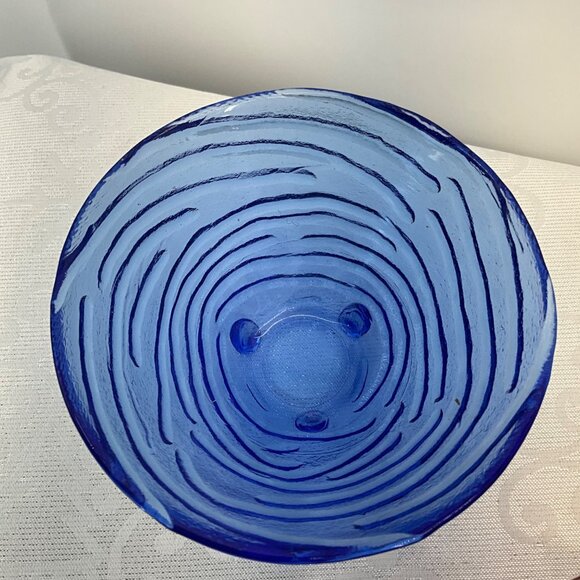 MyCo Colorful Swirl Pattern Glass Bowls Footed Set/4 - Picture 3 of 9